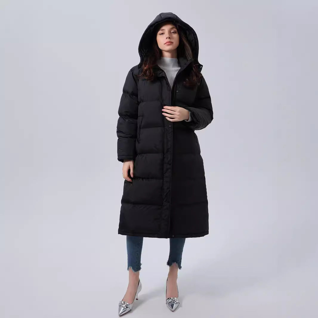 Women's Quilted Plaid Hooded Cotton Puffer Coat