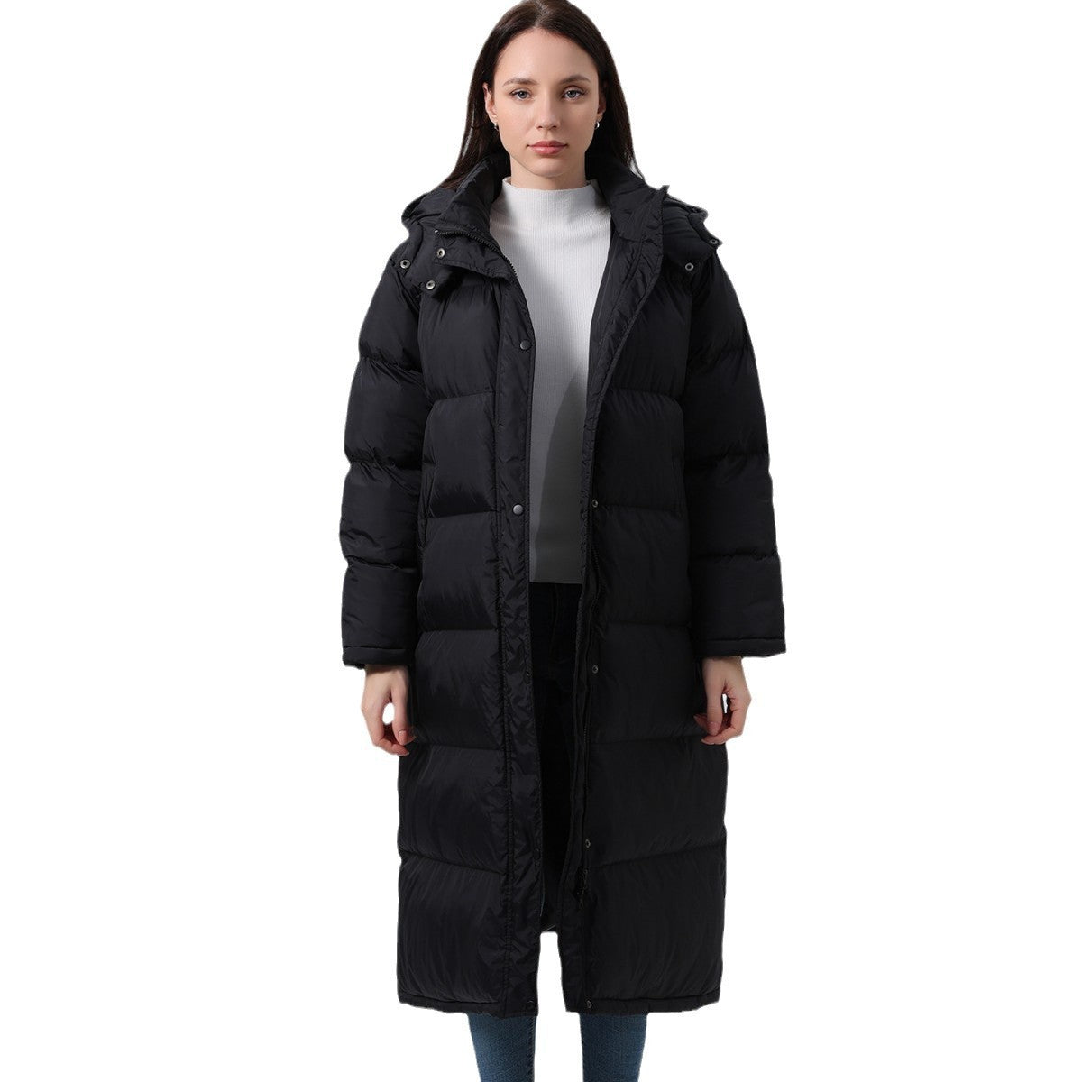 Women's Quilted Plaid Hooded Cotton Puffer Coat