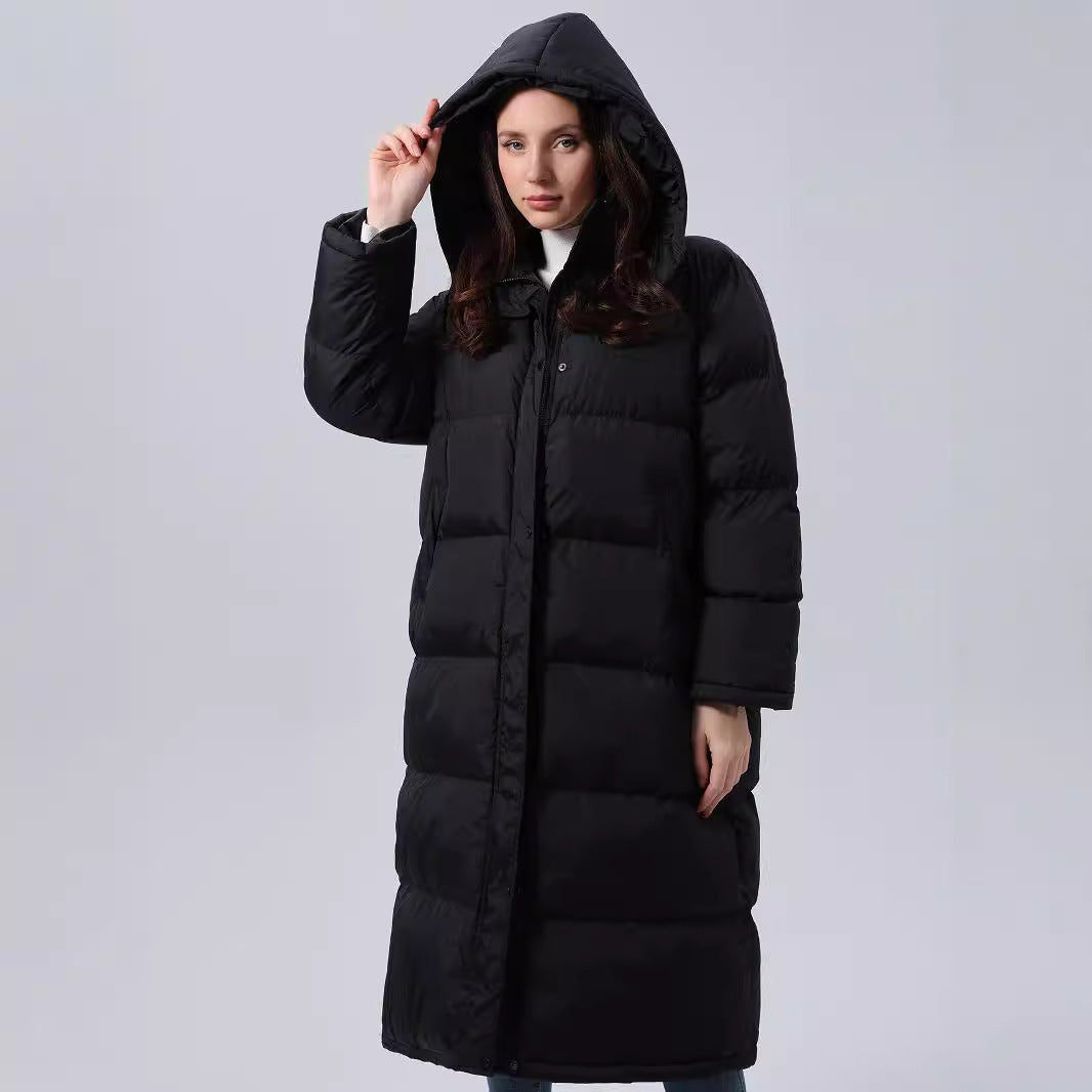 Women's Quilted Plaid Hooded Cotton Puffer Coat