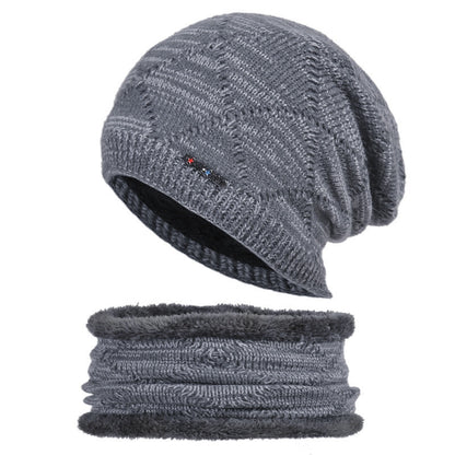 Men's Two-piece Woolen Hat With Head And Ear Protection