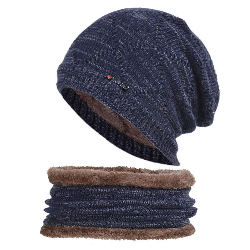 Men's Two-piece Woolen Hat With Head And Ear Protection