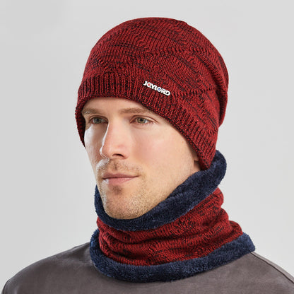 Men's Two-piece Woolen Hat With Head And Ear Protection