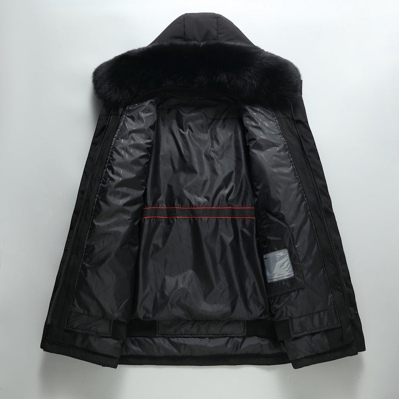 Men's Mid-Length Down Jacket - Stylish & Warm Coat