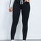 Women's High-Waisted Denim Trousers with Elastic Drawstring and Cuffed Ankles