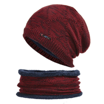 Men's Two-piece Woolen Hat With Head And Ear Protection