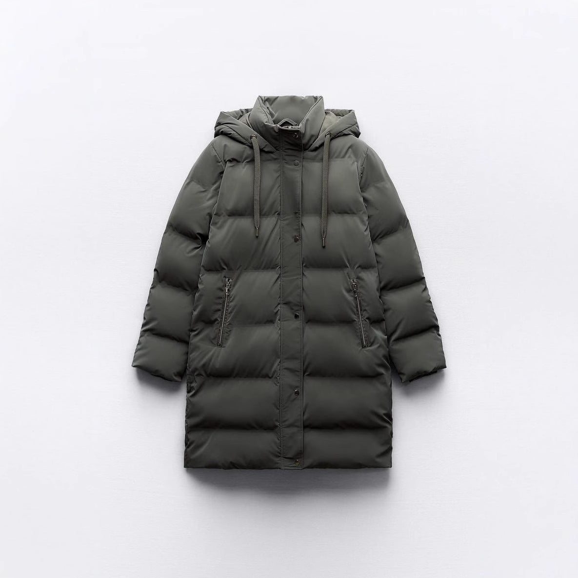 Women's Hooded Cotton Slim Fit Long Coat - Warm & Stylish
