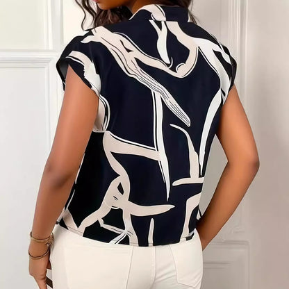 Women's Printed Lace-Up Shirt – Stylish and Versatile for Every Occasion