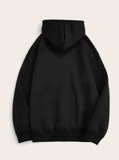 Bunny Graphic Hoodie - Cozy Black Pullover for Women