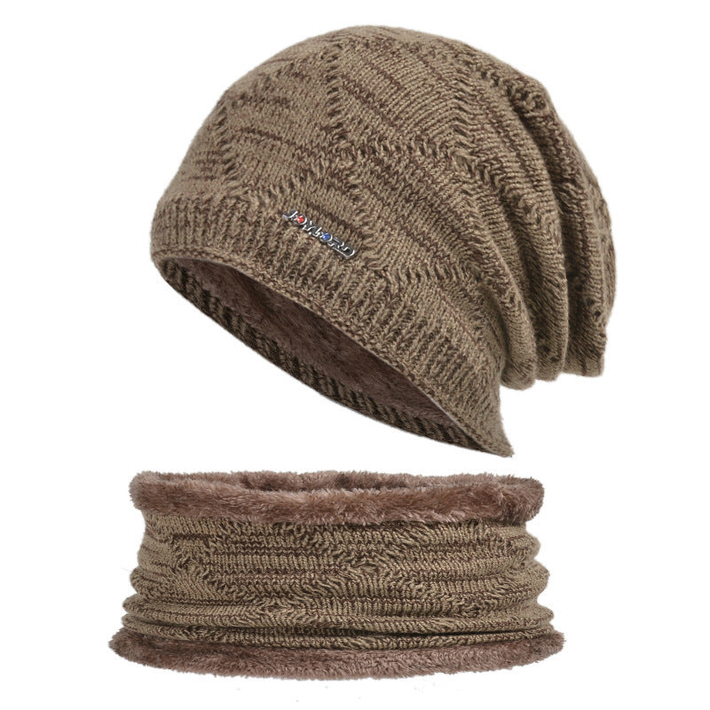 Men's Two-piece Woolen Hat With Head And Ear Protection