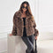 Winter Chic Leopard Print Fur Lapel Short Coat