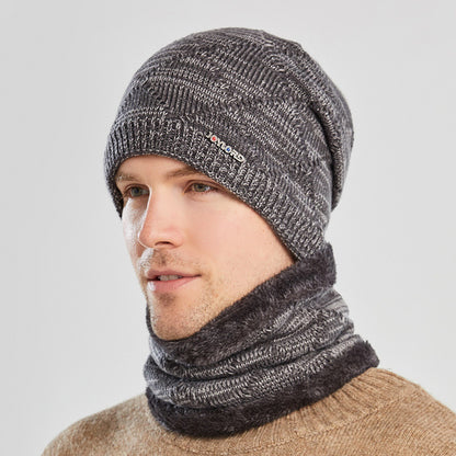 Men's Two-piece Woolen Hat With Head And Ear Protection