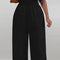 Elegant Off-Shoulder Short Sleeve Waist Cinch Jumpsuit - Solid Color