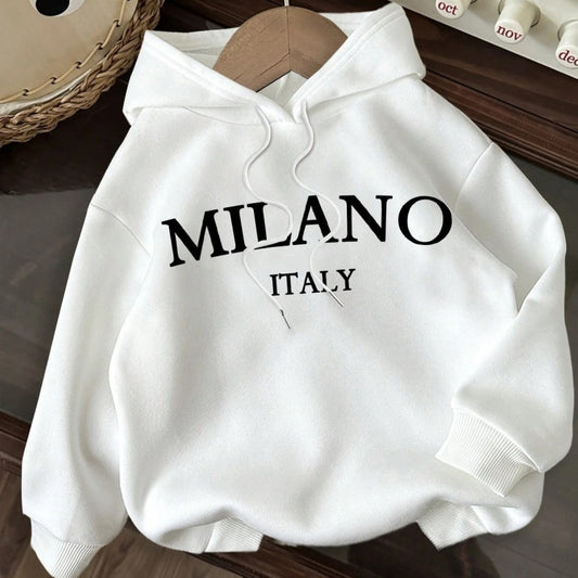 Casual Letter Print Hoodie - Versatile All-Matching Pullover Hoodie